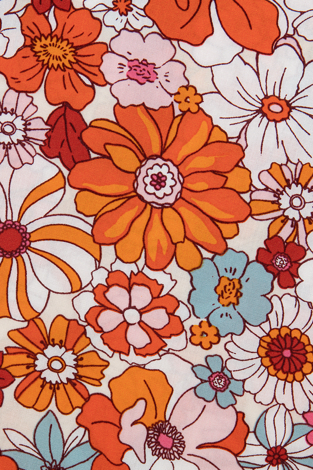 Orange Floral Print Sleeveless Smocked Shift Jumpsuit