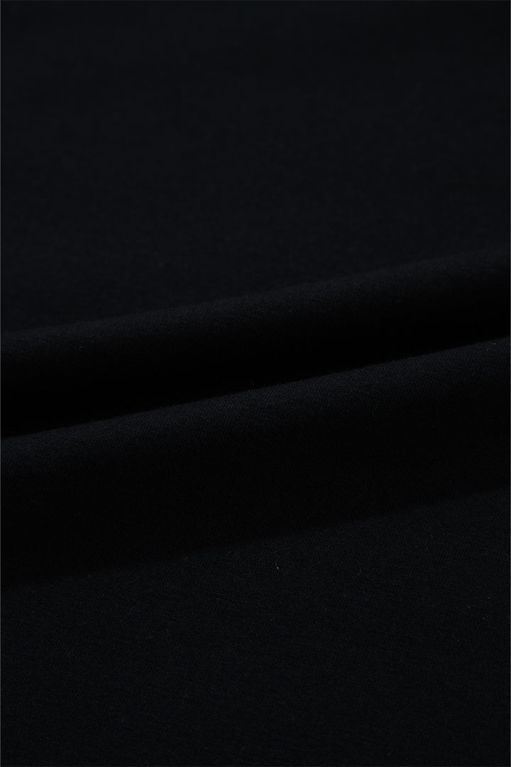 Black Tulle Ruffle Sleeve Blouse