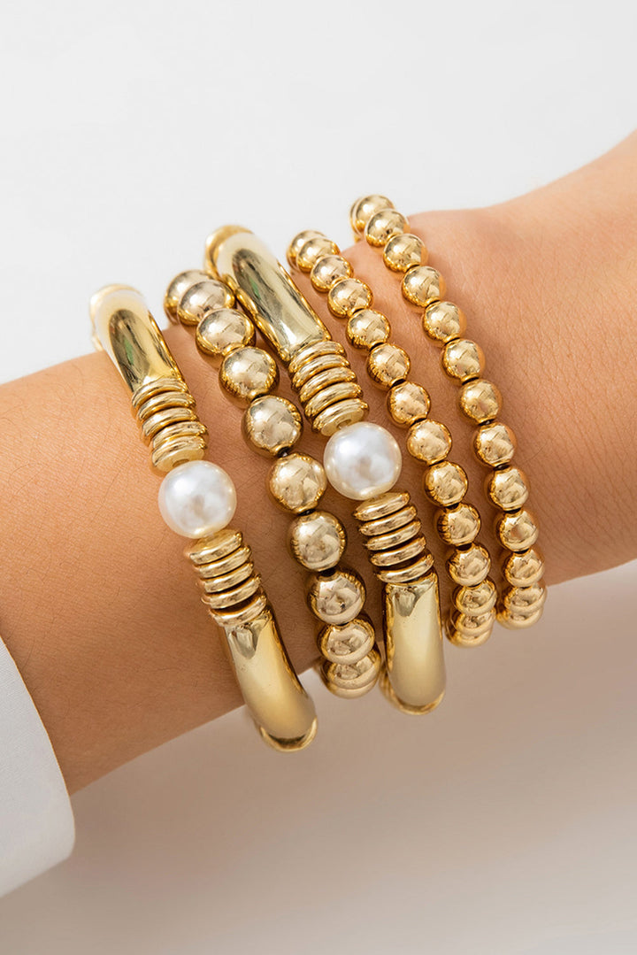 5-teiliges Armbandset mit Perlen