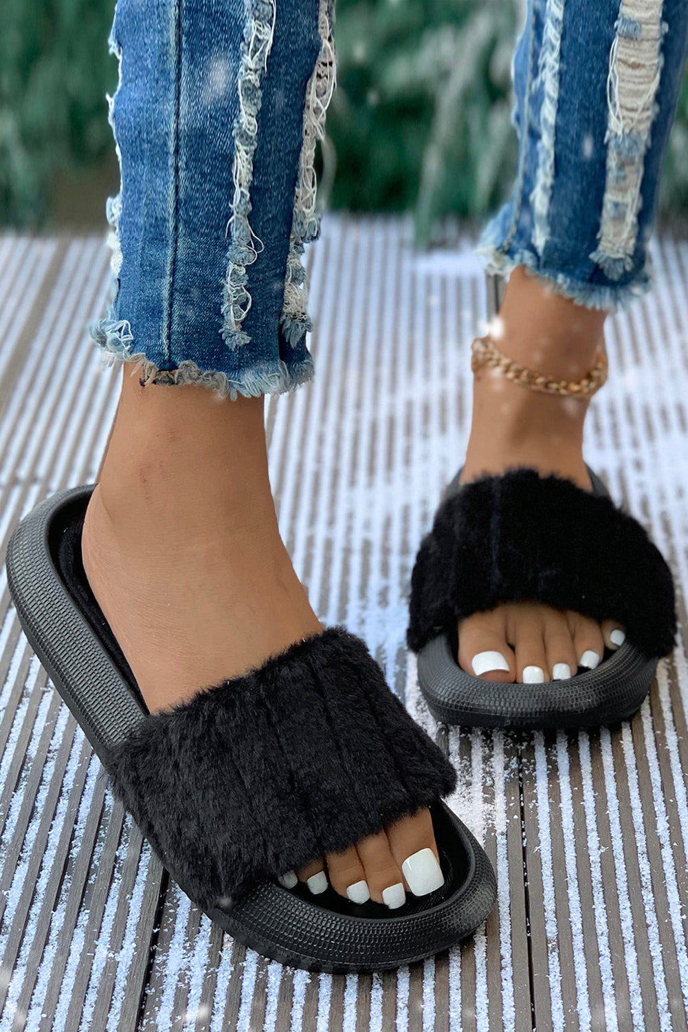 Plush Band Comfy Home Slippers