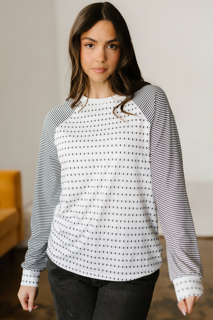 Raglan Patchwork Long Sleeve Tee
