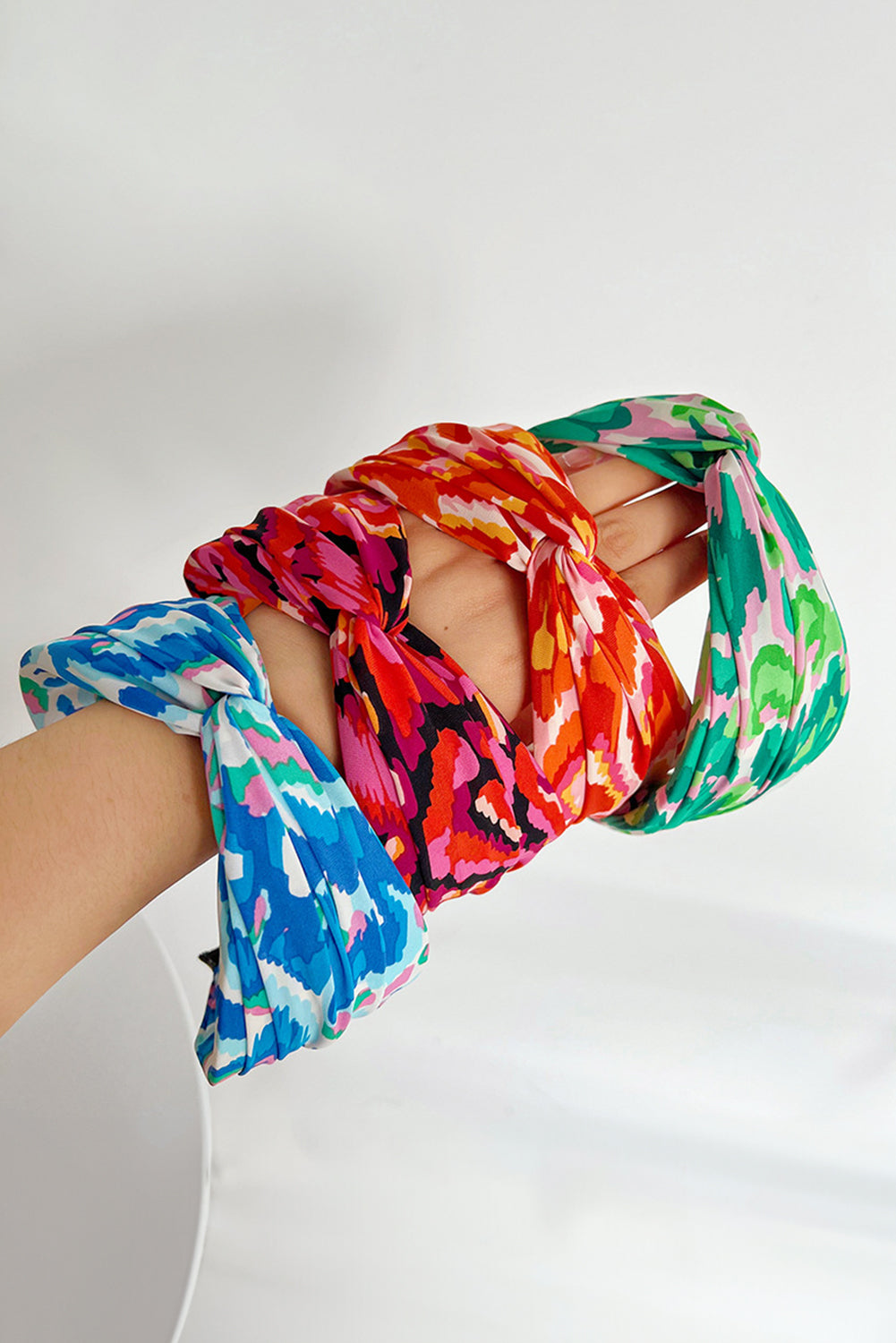 Bandeau à cheveux torsadé imprimé bohème pour les vacances