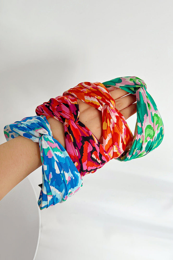 Bandeau à cheveux torsadé imprimé bohème pour les vacances