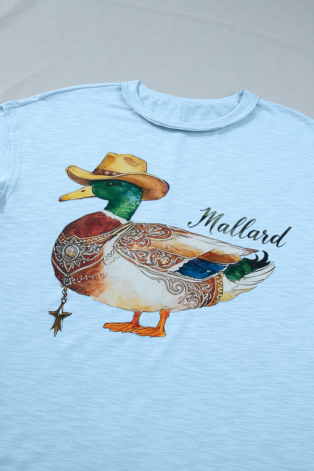 Mist Blue Western Mallard Oversized Tee