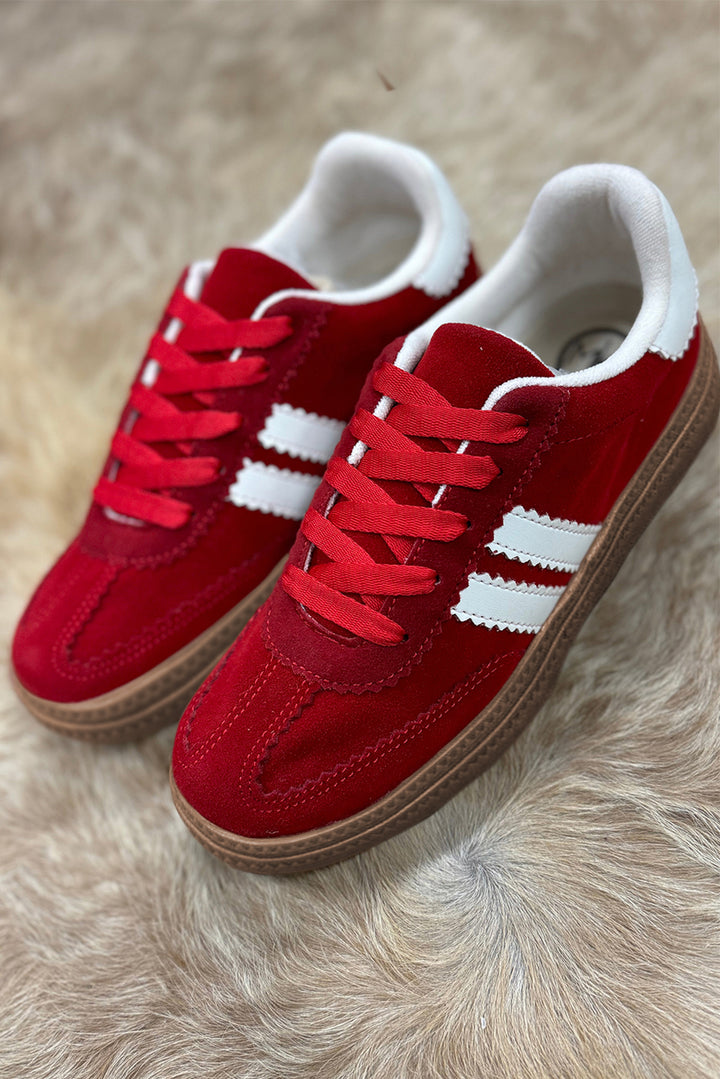 Vintage Striped Patchwork Lace-up Flat Shoes