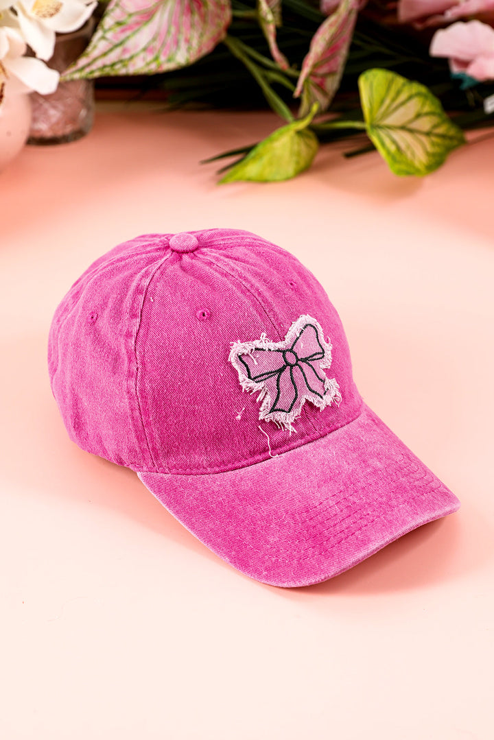 Verstellbare Baseballkappe mit Schleifenknoten und Patchwork-Muster
