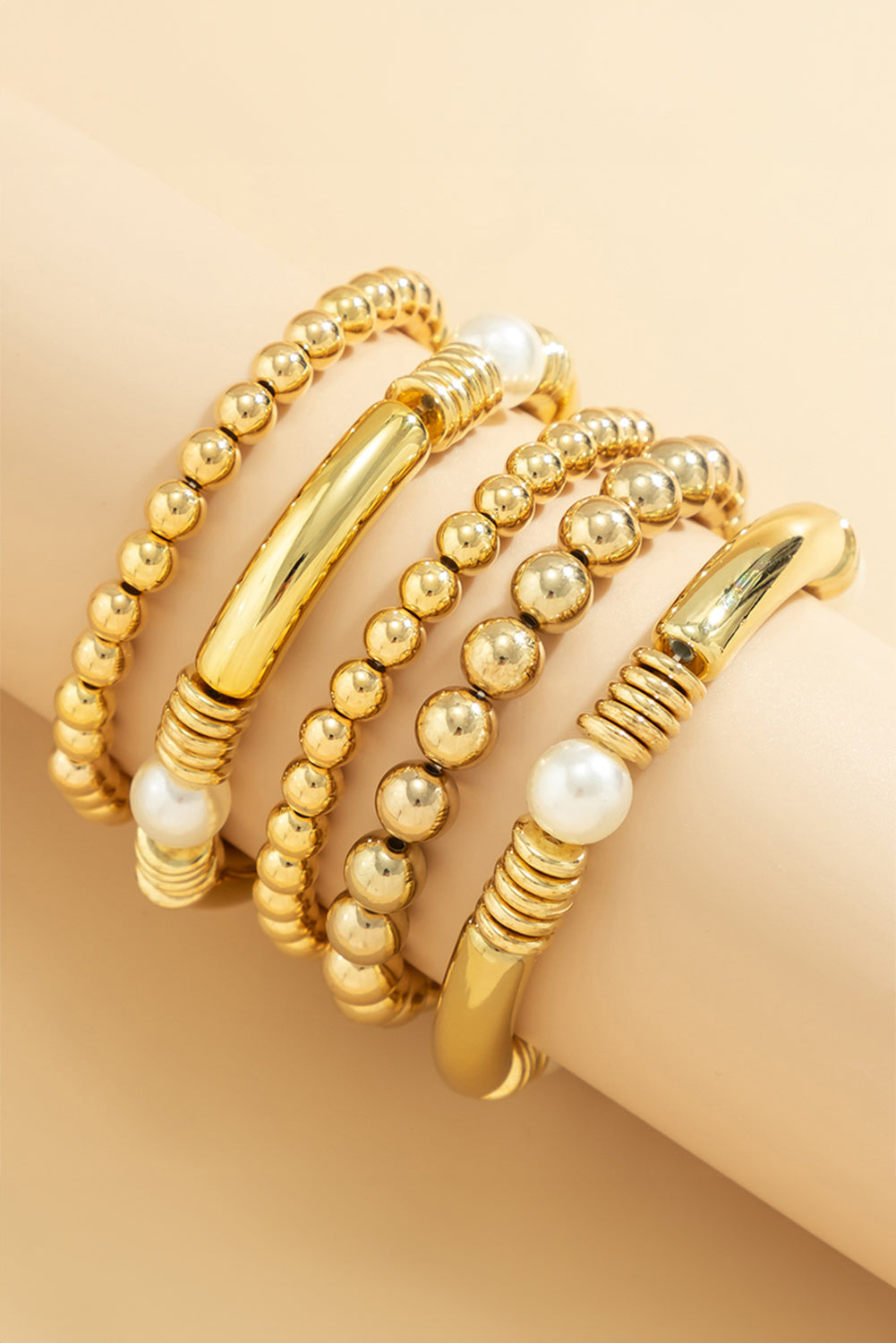 5-teiliges Armbandset mit Perlen