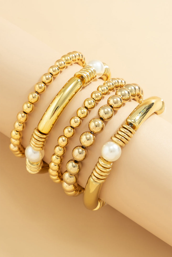 5-teiliges Armbandset mit Perlen