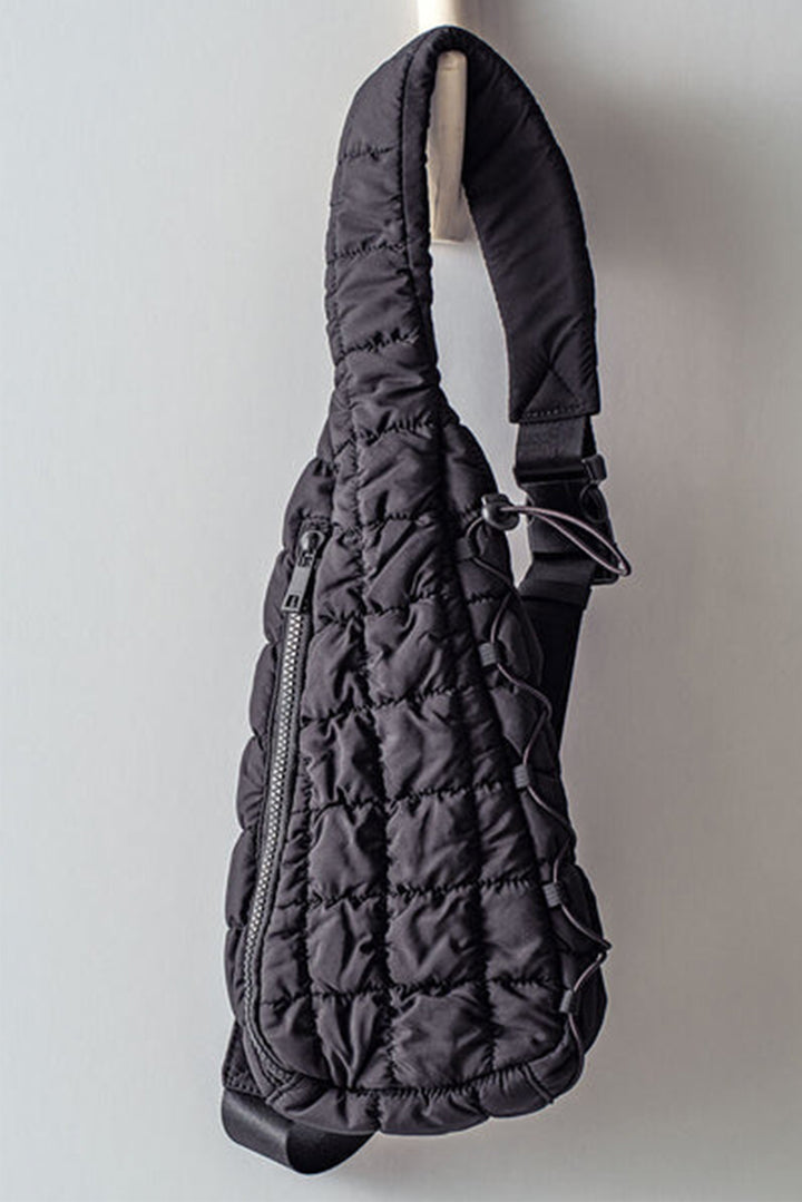 Marshmallow Quilted Drawstring Decor Sling Bag