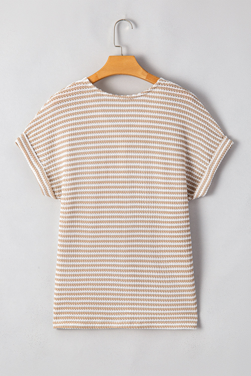 Buttoned Front V Neck Knitted T Shirt