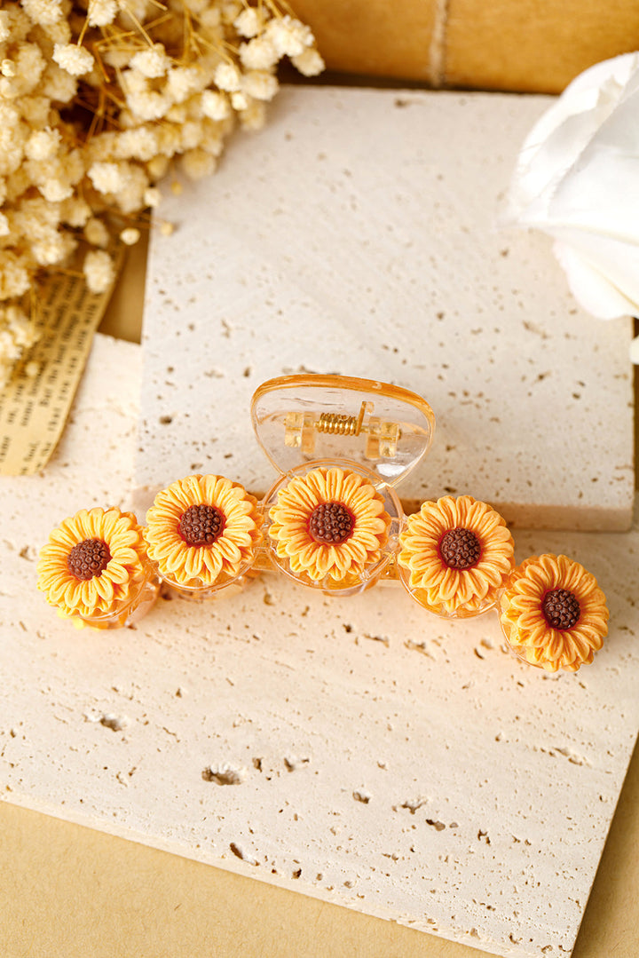 Pince à griffes en résine plastique décorative tournesol