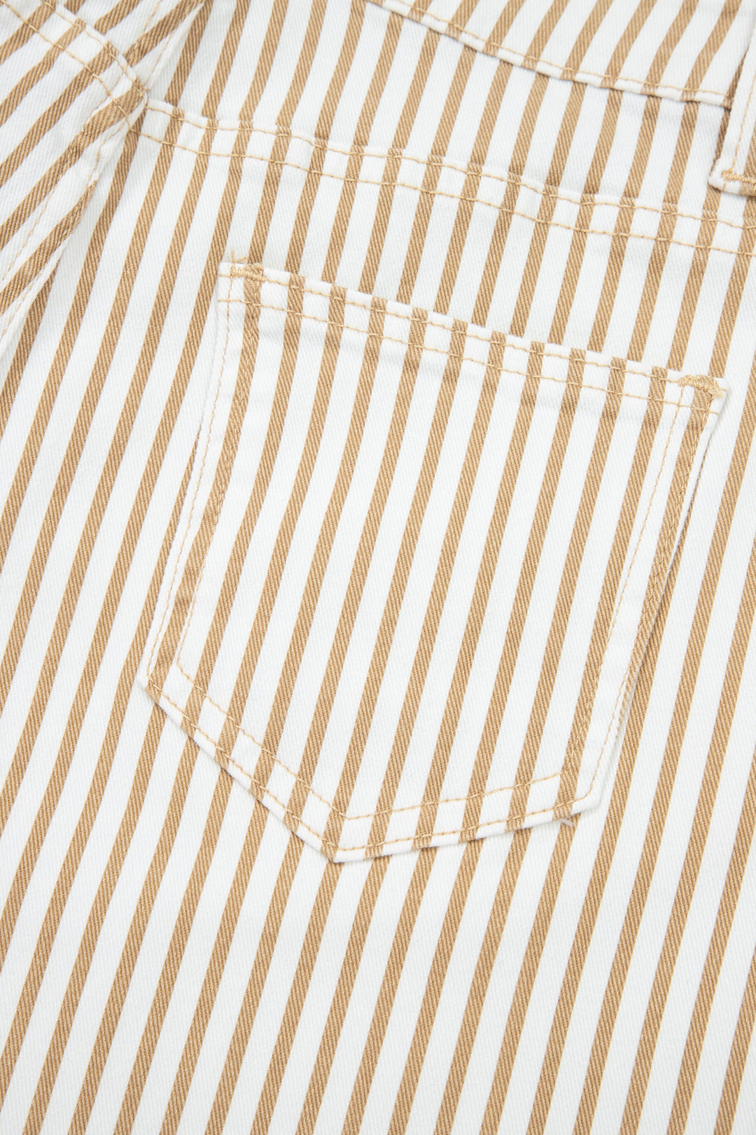 Khaki Stripe Casual Barrel Jeans
