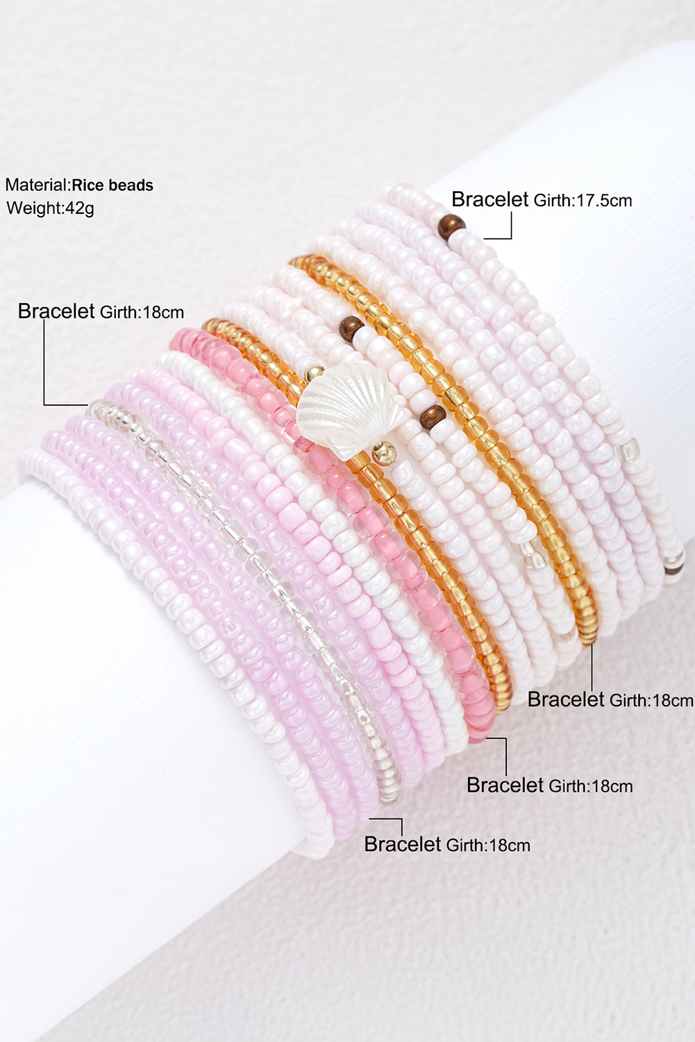 Bohemian Beaded Shell Ornament Bracelet Set