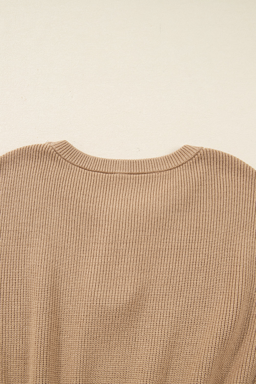 Pearl Embellished Keyhole Ribbed Sweater Dress
