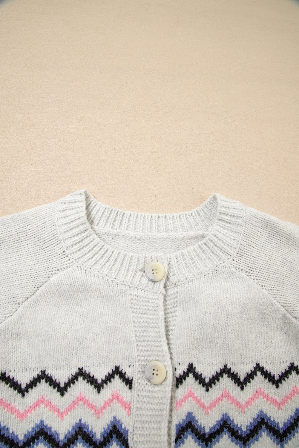 Geometric Button Up Sweater Cardigan