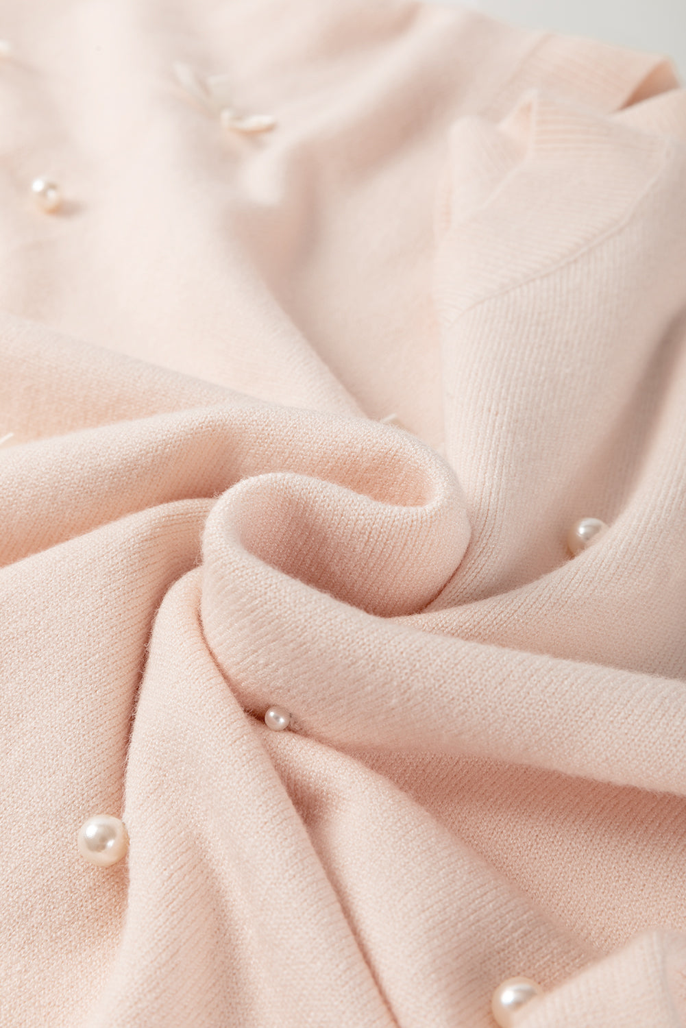 Chic Pearl Bow Embellished Dolman Short Sleeve Sweater