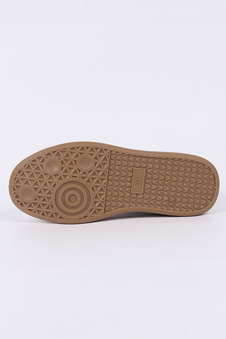 Schnür-Sneakers aus PU-Leder mit Farbkontrast