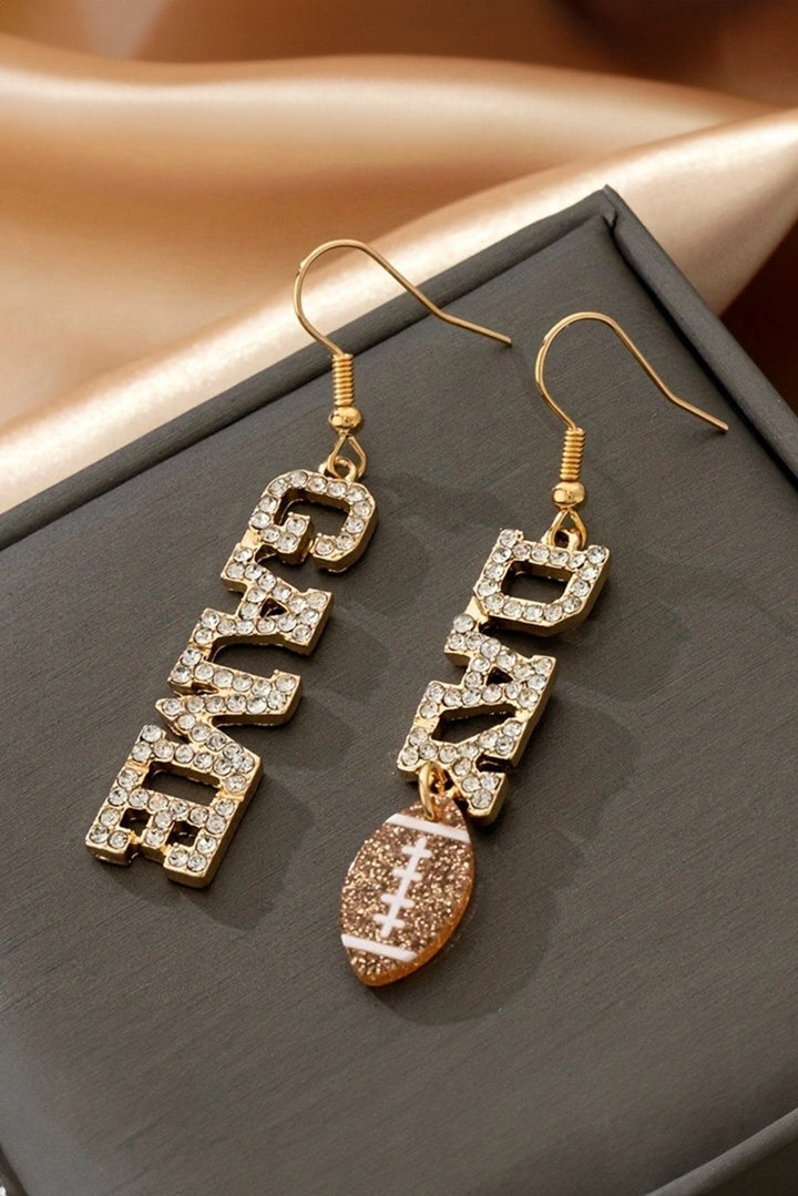 GAME DAY Rugby Football Rhinestone Earrings