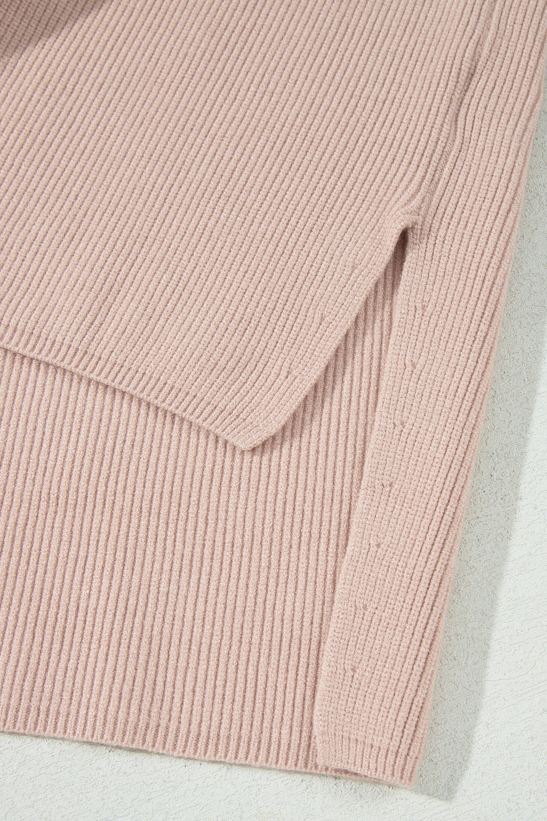 Light French Beige Sleeveless High Neck Knit Wool Sweater Vest