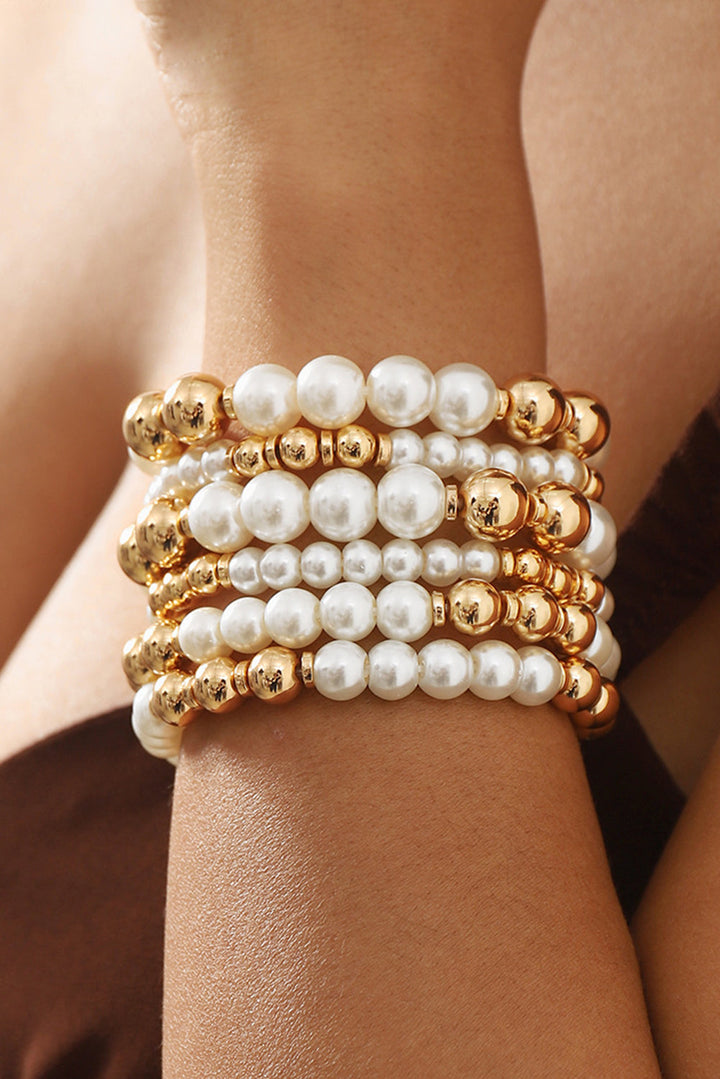 5-teiliges Armbandset mit Perlen