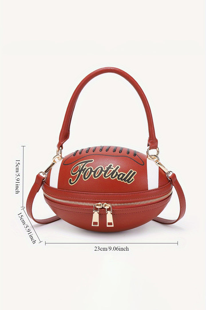 Faux Leather Football Spherical Hand Bag