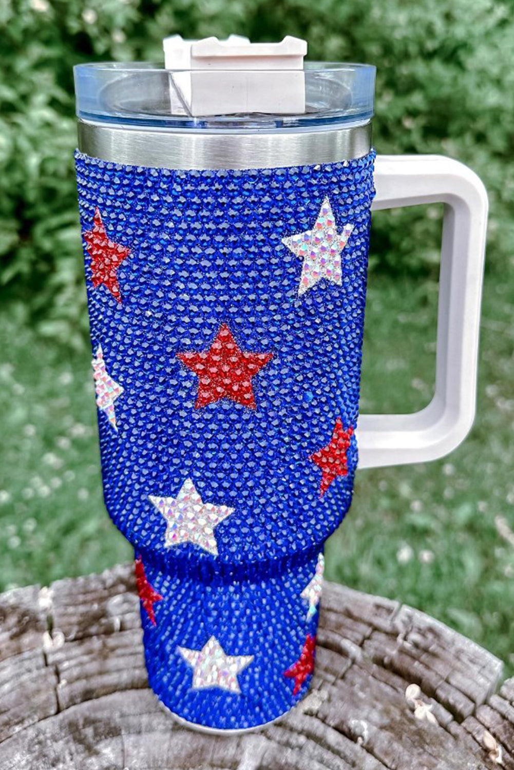 Star Shape Rhinestone Handle Large Vacuum Cup 40oz