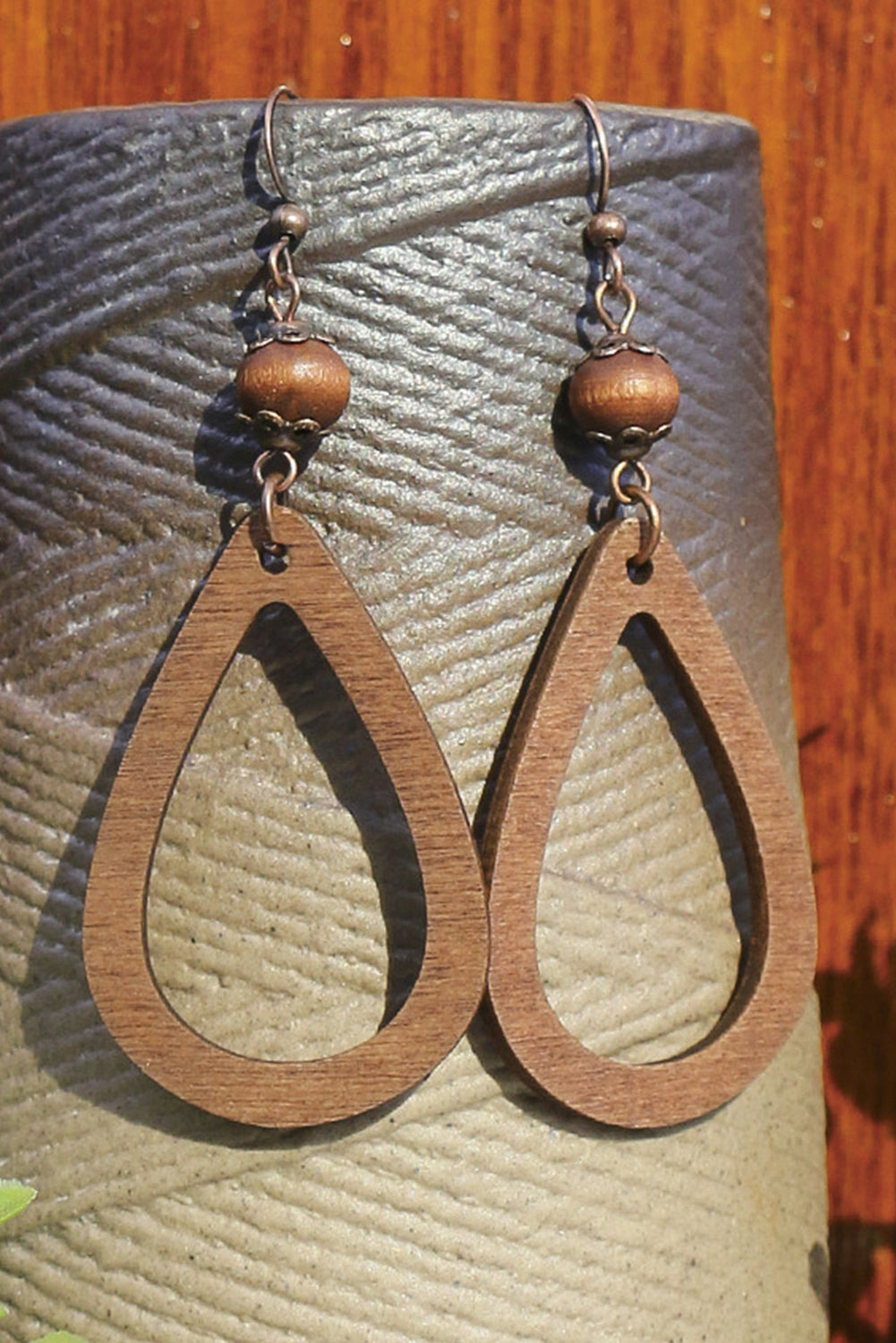 Vintage Hollowed Waterdrop Shape Hook Earrings