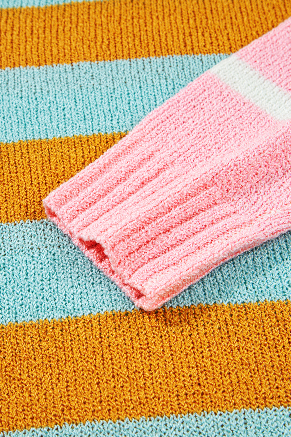 Color Block Striped Pullover Sweater