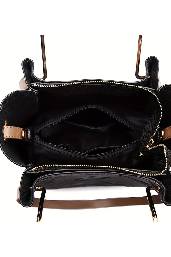 Sac à bandoulière multifonction en cuir gaufré avec poignée