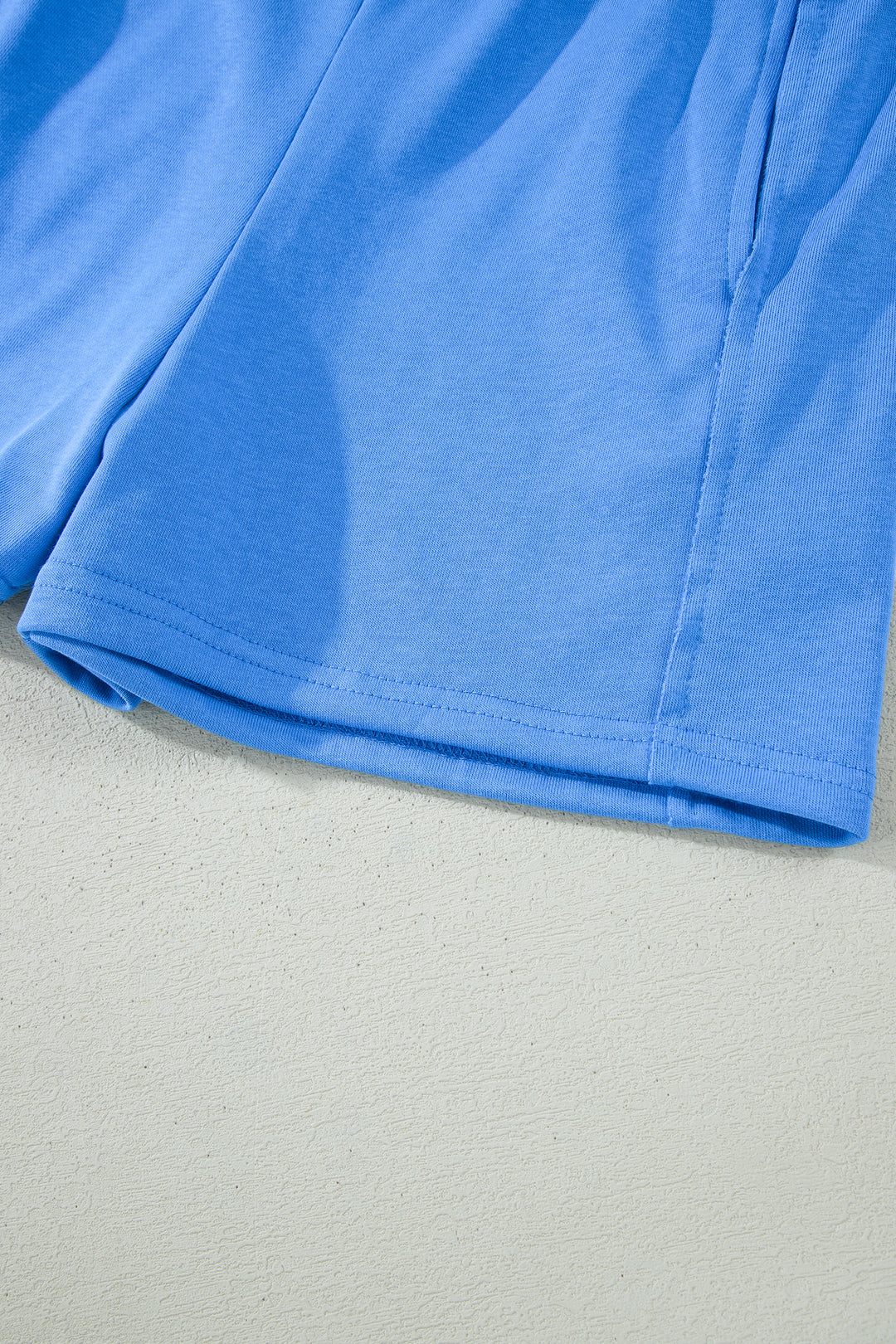 Sky Blue Slim Tank Top Elastic High Waist Shorts 2pcs Outfit