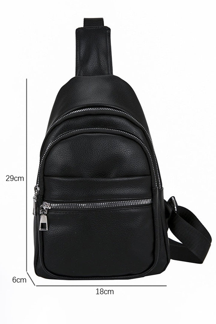Multi Compartment PU Leather Crossbody Bag