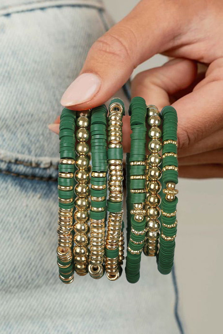 St Patricks Multi Layered Beaded Bracelet Set