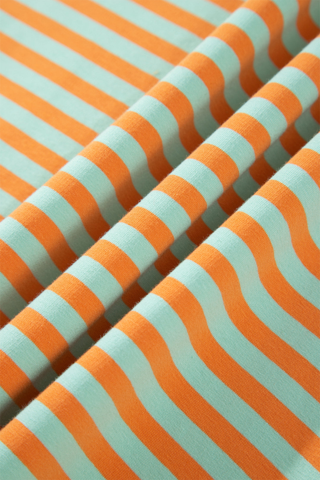 Orange Stripe High Neck Striped Colorblock Tunic Plus Size Sweatshirt