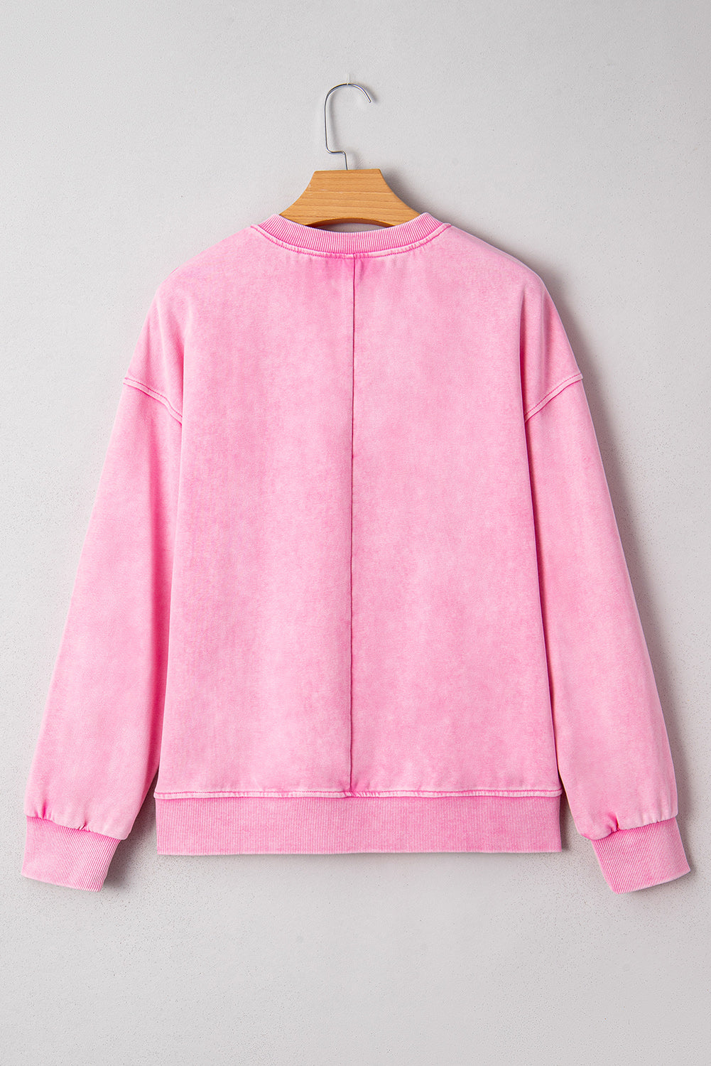 Mineral Wash Crossed Crew Neck Drop Shoulder Loose Sweatshirt