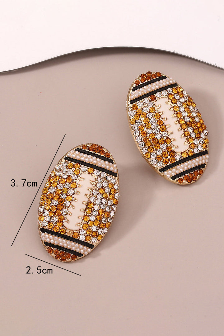 Strass-Ohrstecker für Rugby-Football-Spieltage