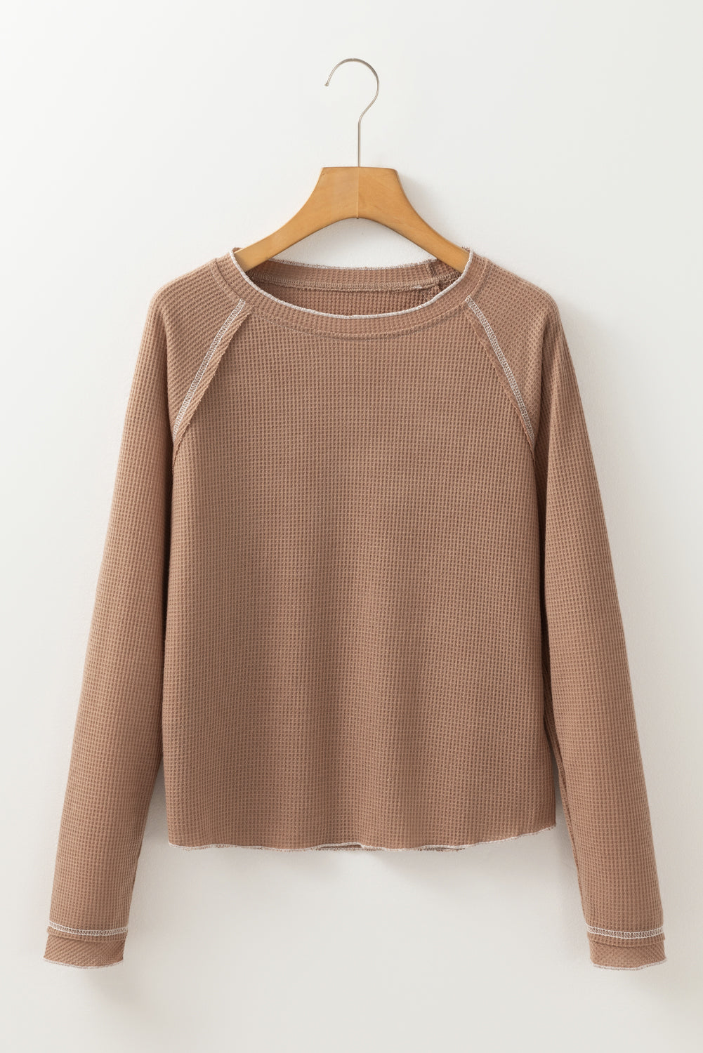 Textured Round Neck Long Sleeve Top