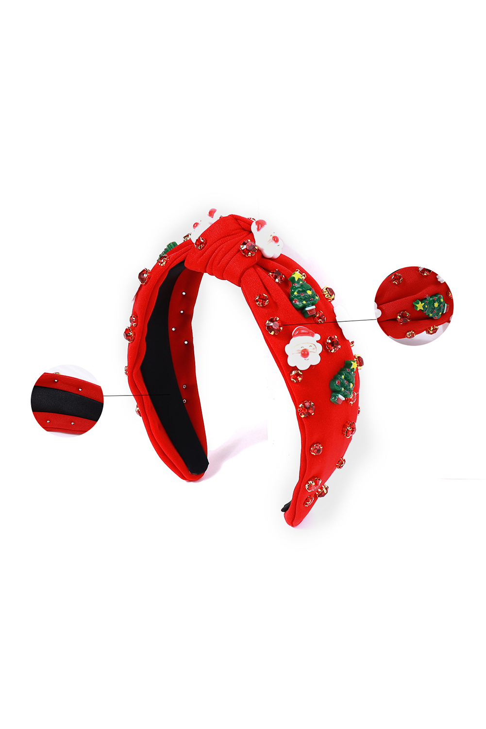 Bandeau noué en strass à motif de Noël