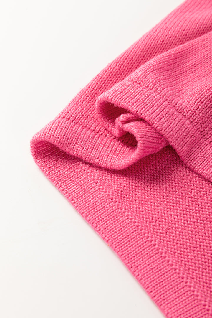 Contrast Trim Pearl Detail Sweater Tank Top