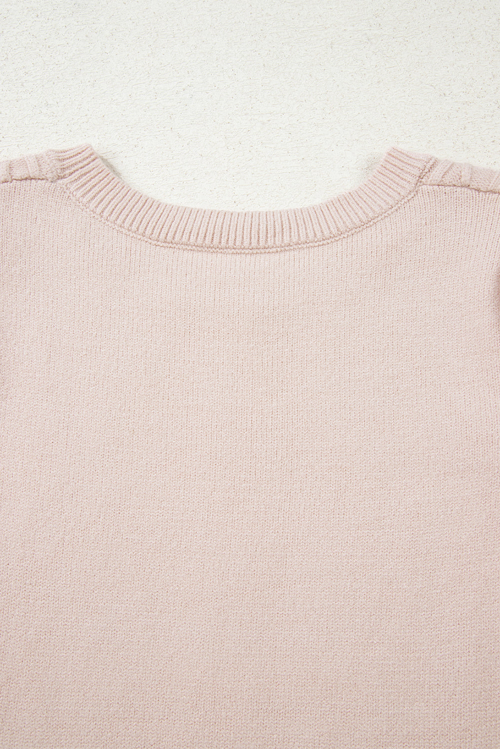 Cable Knit Ruffle Detail Contrast Floral Sleeve Patchwork Sweater