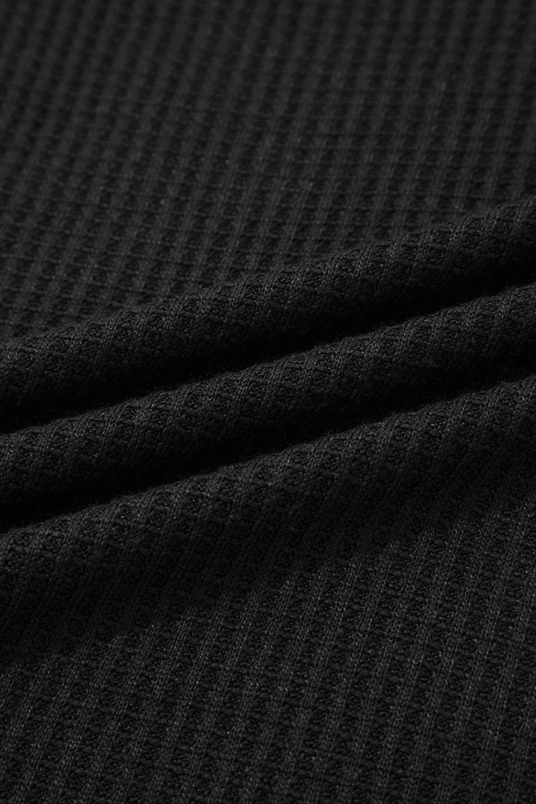 Carbon Grey Waffle Knit Seam Detail Color Block Patchwork Short Sleeve Top