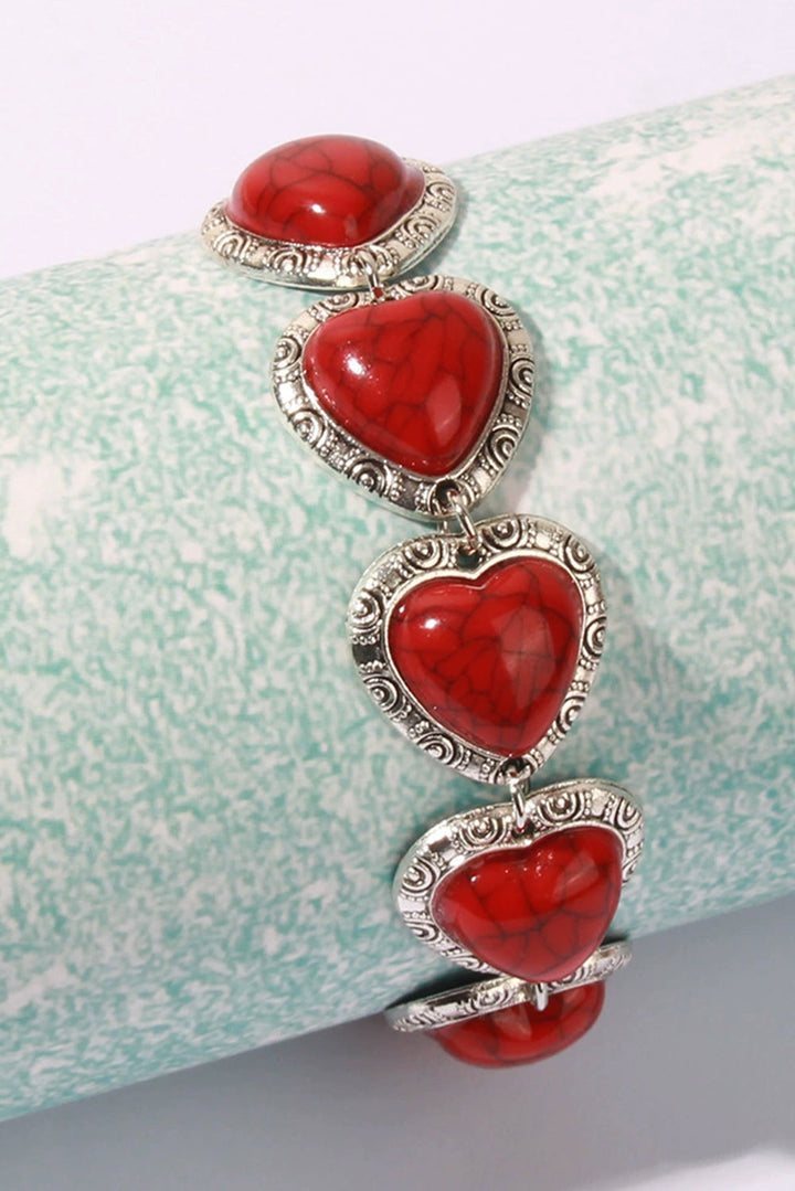 Bracelet en alliage à décor de cœur occidental