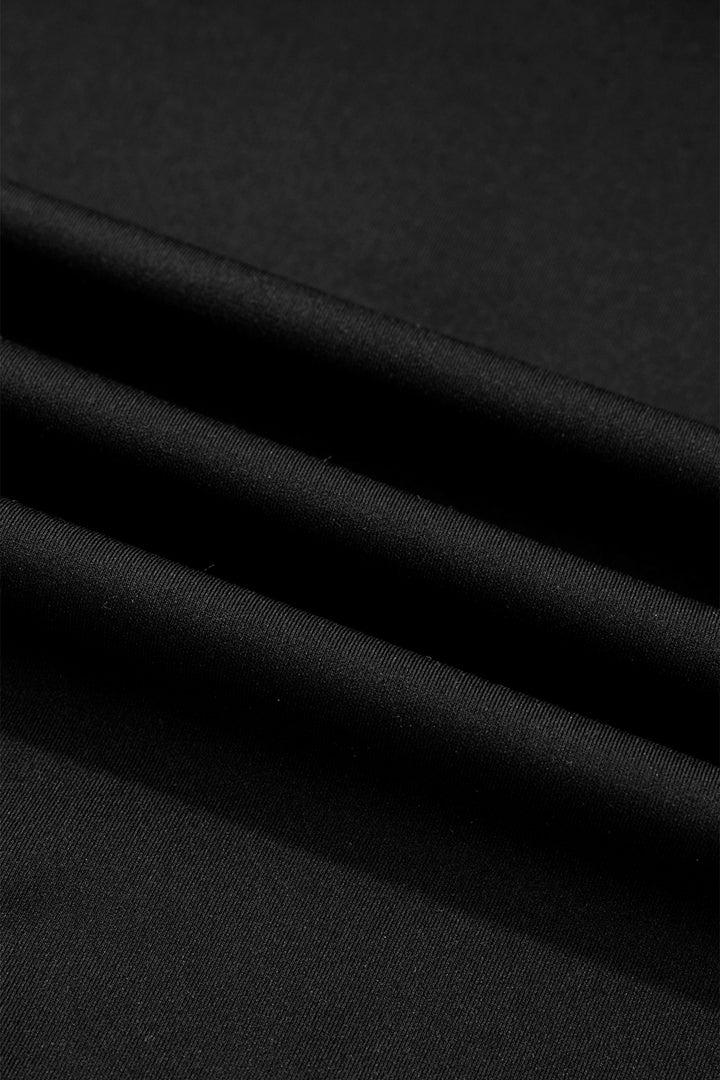Black Solid Color Wide Strap Splicing Athleisure Tank Top