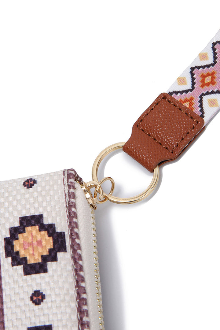 Western Aztec Print PU Leather Wristlet Wallet