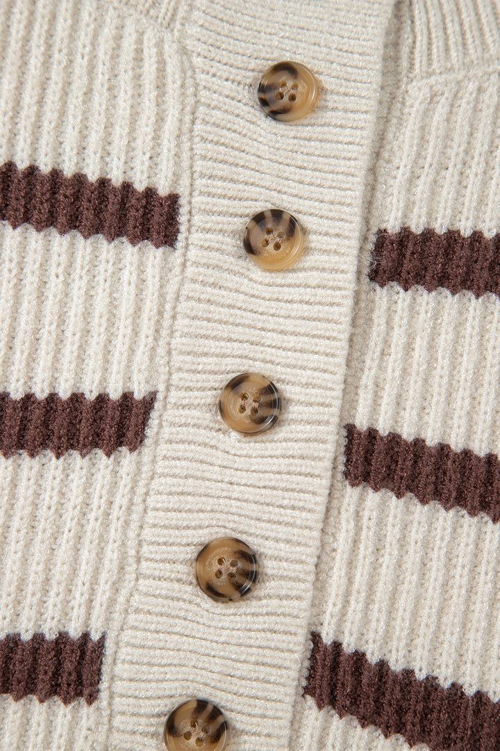 Ribbed Henley Drop Shoulder Slouchy Sweater
