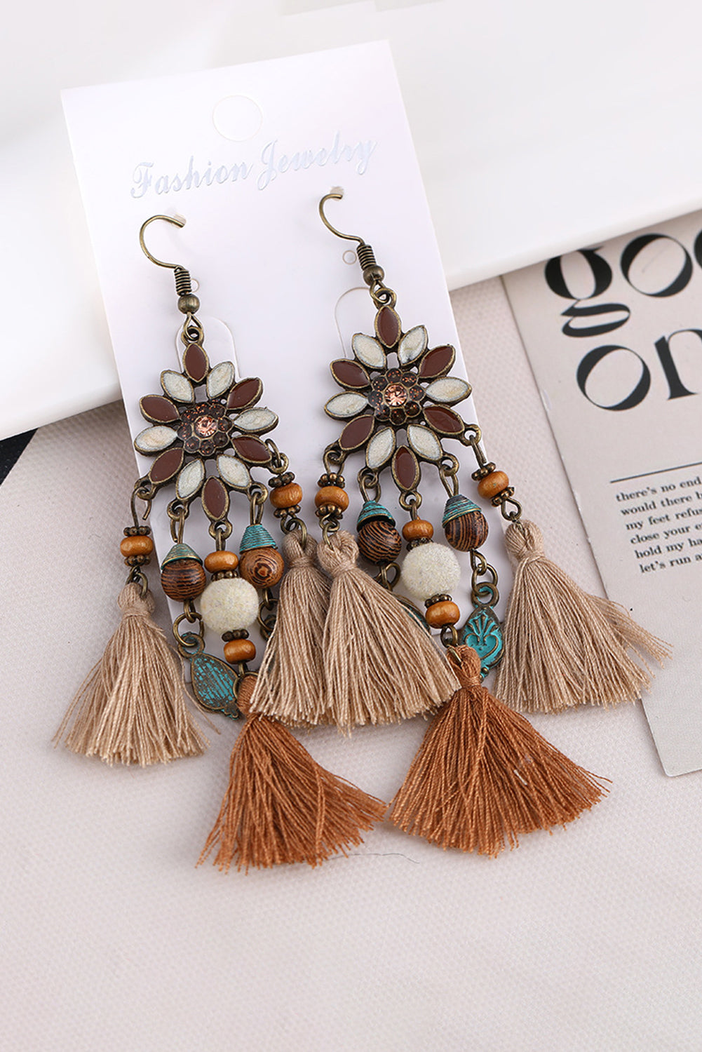 Boucles d'oreilles pendantes à pampilles occidentales