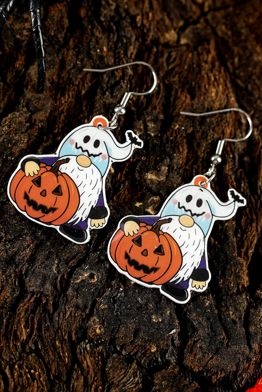 Dwarf Pumpkin Face Halloween Hook Earrings
