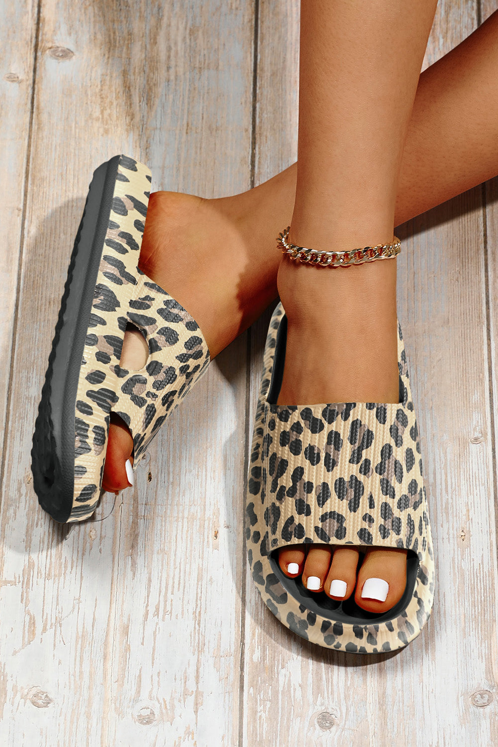 Print Thick Sole Slip On Slippers