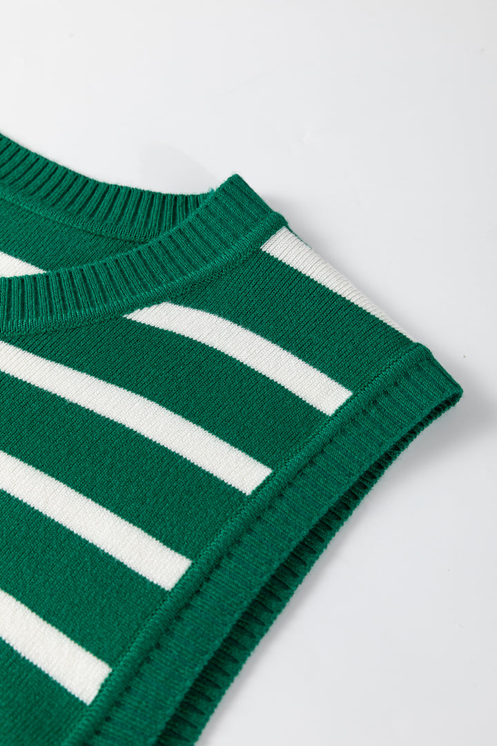 Crew Neck Sleeveless Sweater Vest