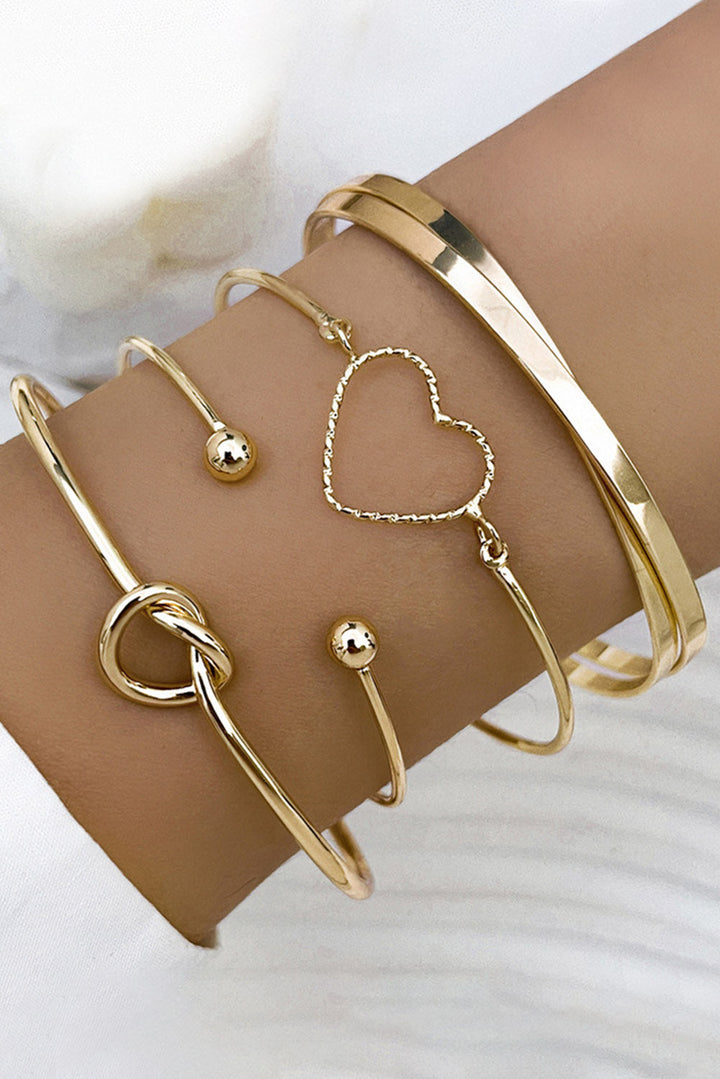 Love Geometric Cross Plated Bracelet 4-piece Set