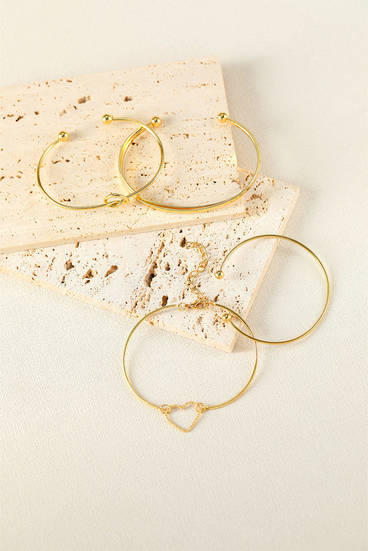Love Geometric Cross Plated Bracelet 4-piece Set